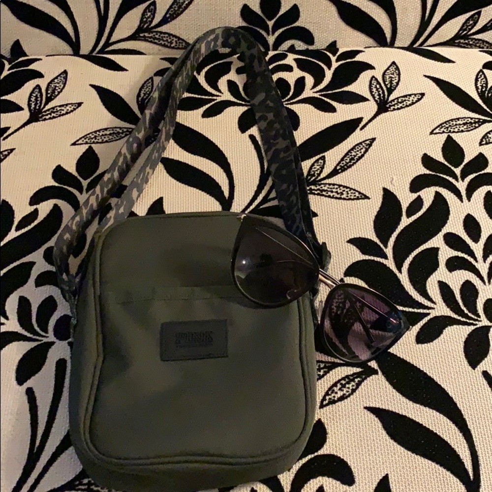 PINK Victoria's Secret Green Crossbody Bag